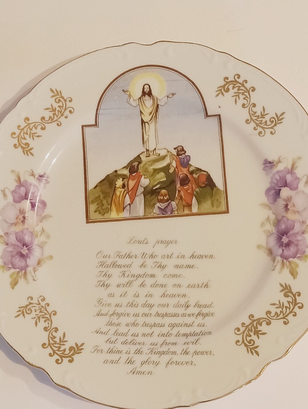 Vintage Norleans Porcelain The "Lord's Prayer" Collector Plate 10".